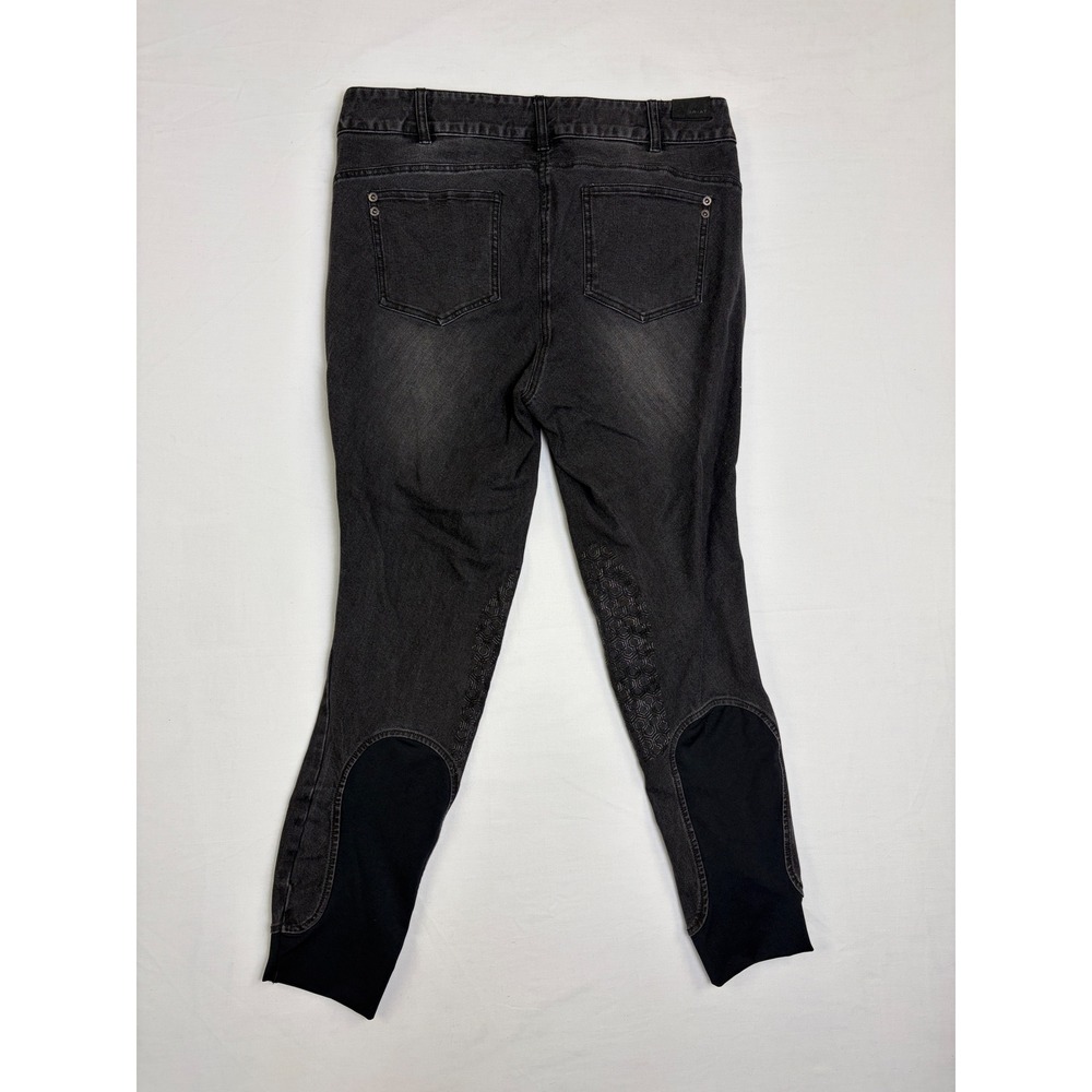Ariat Halo Denim Knee Patch Breeches Womens 34R Black Equestrian Riding Pants‎ - Picture 10 of 11